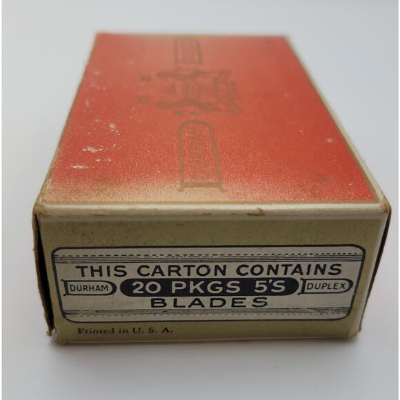 Vintage Durham Duplex Razor Carton of 19 Packages 5 Blades 95 Total Made USA NOS - Picture 6 of 12
